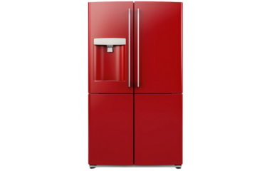 Exploring the Features of the Smart Refrigerator on a Clear Surface or PNG Transparent Background.