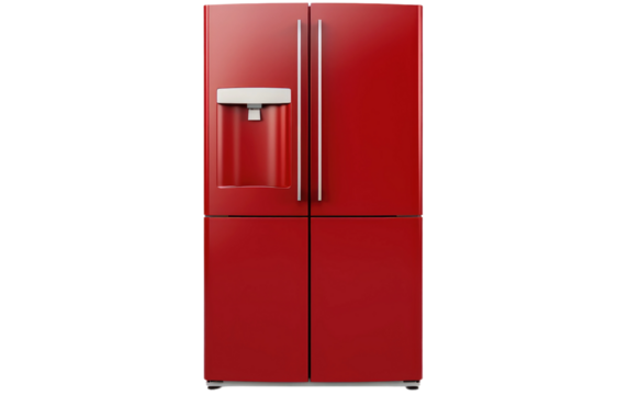 Exploring the Features of the Smart Refrigerator on a Clear Surface or PNG Transparent Background.