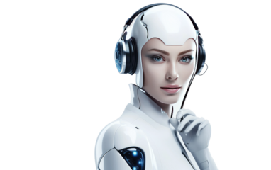 A Realistic Look at the Robotic Personal Assistant on a Clear Surface or PNG Transparent Background.