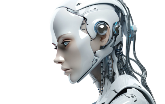 Navigating Everyday Tasks with the Robotic Assistant on a Clear Surface or PNG Transparent Background.