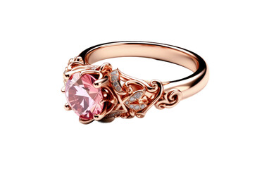 Realizing Splendor in the Rose Radiance Ring on a Clear Surface or PNG Transparent Background.