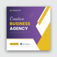 Digital marketing and corporate social media post template or Web banner