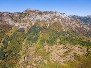 Fototapeta premium Aerial view of iskar gorge near, Balkan Mountains, Bulgaria