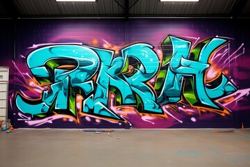Expressive Graffiti Mural Celebrating Dedication with 'Grind Now, Shine Later' in Bold, Vibrant...