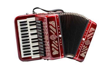 Accordion With Beautiful Design Isolated On a Clear Surface or PNG Transparent Background. - obrazy, fototapety, plakaty