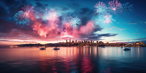 Feuerwerk am Hafen