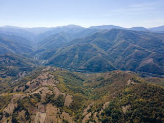 Fototapeta na wymiar Aerial view of iskar gorge near, Balkan Mountains, Bulgaria
