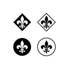 Fleur de lys or lily flower icon isolated on transparent background © sljubisa