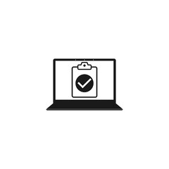  Laptop with Online Form Survey icon isolated on transparent background