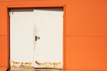 White Door. Technical entrance to building. Login details.