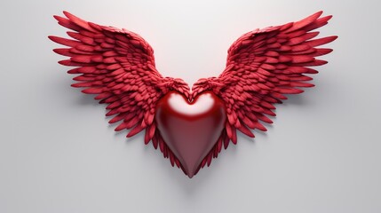 heart with wings - obrazy, fototapety, plakaty