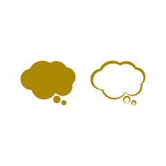 Thought bubble cloud icon isolated on transparent background