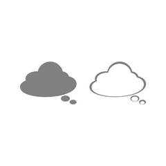 Thought bubble cloud icon isolated on transparent background