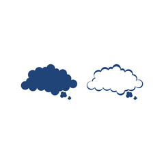 Thought bubble cloud icon isolated on transparent background