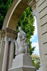 Hispania statue in Seville, Andalusia, Spain - 678330439