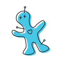 Obraz premium Isolated voodoo doll magic icon Vector