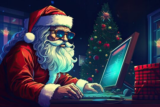 digital technology on christmas illustration