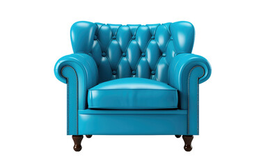 Blue Color Blissful Bolt Chair Isolated On a Clear Surface or PNG Transparent Background.