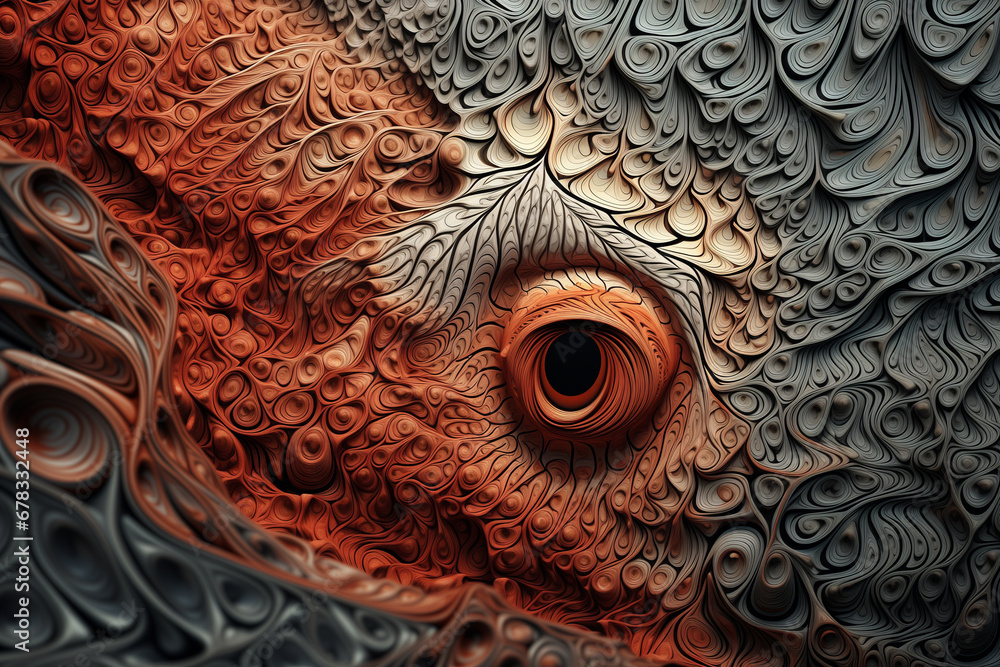 Poster A stylized digital artwork depicting the intricate patterns formed by horripilation on the skin, turning a physiological response into a visually striking composition.
