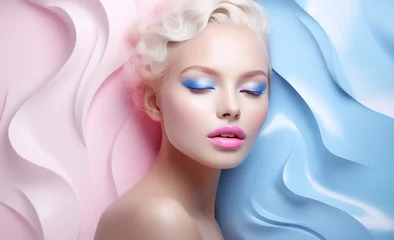 Abstract portrait of blond stunning model (AI generated) © Crestiva Creative