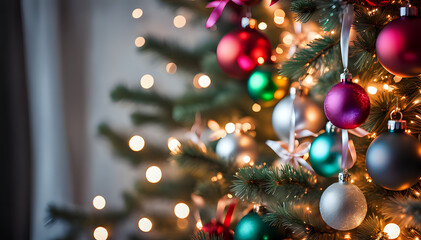 Obraz na płótnie Canvas Christmas themed background, beautiful and atmospheric Xmas holidays scene