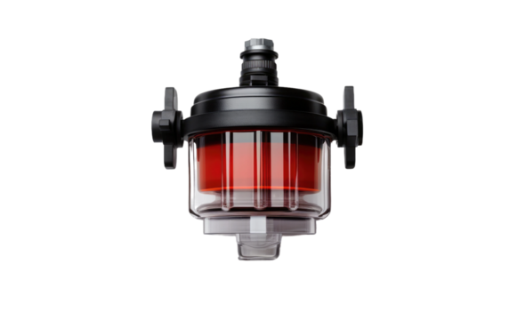 Long Life Brake Fluid Reservoir Isolated On a Clear Surface or PNG Transparent Background.
