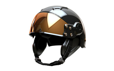 Naklejka premium Black Bulletproof Helmet Isolated On a Clear Surface or PNG Transparent Background.