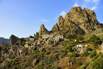 Fototapeta na wymiar the perched village of Pentedattilo Calabria Italy