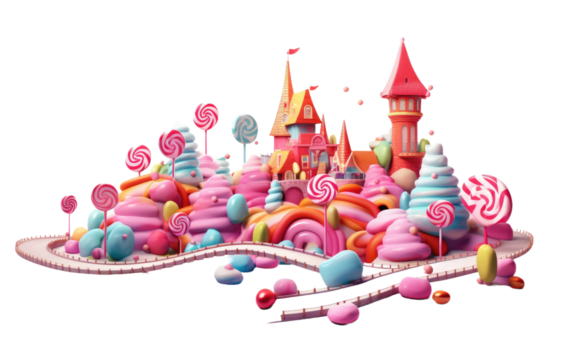 Amazing Candy Land Adventure Game Isolated On a Clear Surface or PNG Transparent Background.