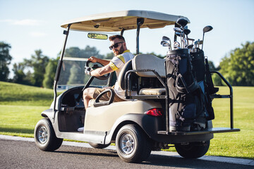 Guy playing golf