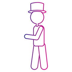 Isolated abstract magician character magic icon Vector