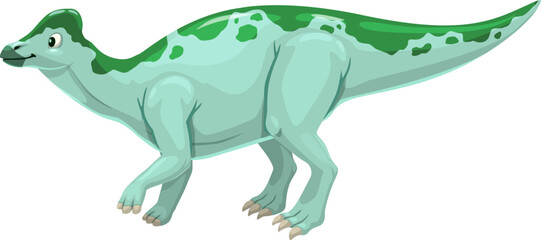 Jaxartosaurus dinosaur cartoon character, Jurassic reptile for kids toy or game, isolated vector. Funny cute dino or Jaxartosaurus dinosaur for children prehistoric education, extinct museum or game © Vector Tradition