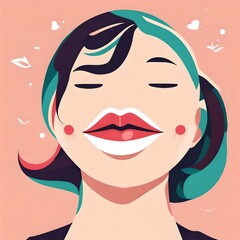 An illustration of a woman's full pouty lips