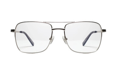 Clear Optics Transparent Glasses Isolated On a Clear Surface or PNG Transparent Background.