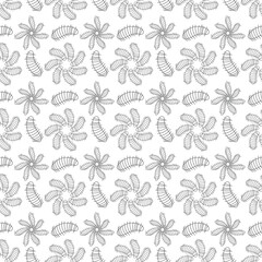 doodle flowers abstract seamless pattern background