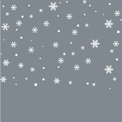 Falling snow on a transparent background. Vector illustration. Abstract snowflake background. Fall of snow