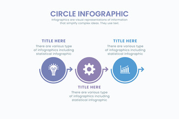 Minimal business circle infographic design template for cycling diagram. presentation and round chart. Business concept with 3 stages. Modern flat vector illustration for data visualization.