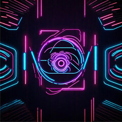 a retro aesthetic, featuring neon lights in the background. Utilize bold, vibrant colors, iconic neon signage, and a touch of nostalgic flair | Generative AI