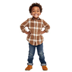cute african american boy isolated on transparent background - obrazy, fototapety, plakaty