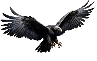 Obraz premium Black Condor Eagle with Long Wings on a Clear Surface or PNG Transparent Background.