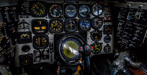 Cockpit of an airplane.
