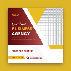 Digital marketing and corporate social media post template or Web banner