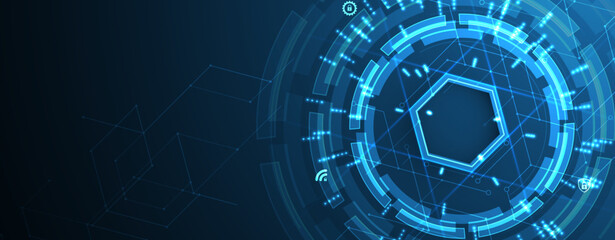 Technology abstract futuristic science background for internet business. Big data concept. Handmade Vector.