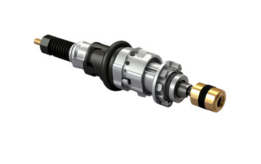 Workable Crankshaft Position Sensor of Motor in Silver Color on a Clear Surface or PNG Transparent Background.