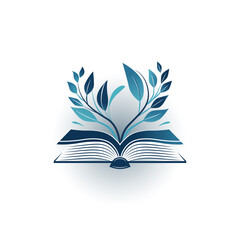 Logo book blue color vector icon