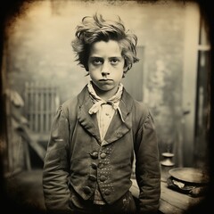 Fototapeta premium Vintage and retro daguerreotype person. Generative AI, AI