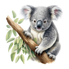 Watercolor Koala. Koala Clipart. Australian Animal Illustration.