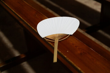 circunferencia, abanico, blanco, accesorio, abanicar, madera, liviano, papel, objeto