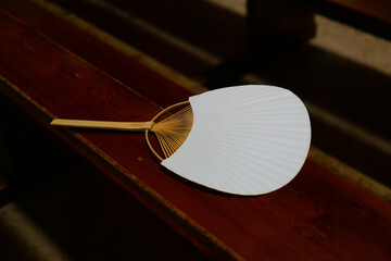 circunferencia, abanico, blanco, accesorio, abanicar, madera, liviano, papel, objeto