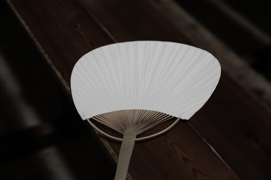 abanico, blanco, accesorio